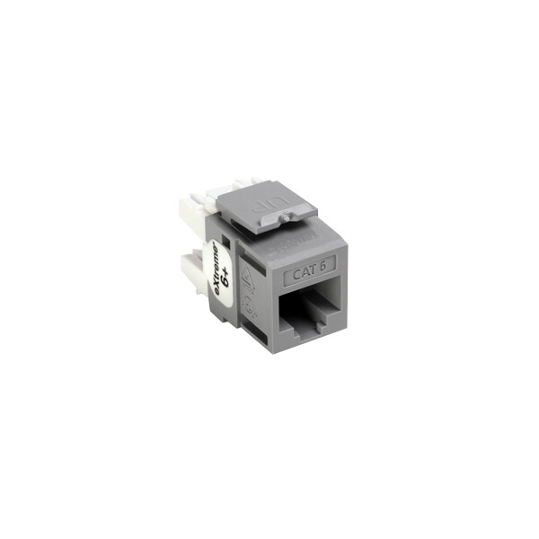 Leviton 1-Port Mod Jack 110 8W8P Utp, T568A/B Cat6 Quickport, Extreme 6+ Gray 61110-RG6 - main